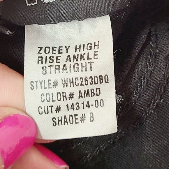 Hudson Jeans Zoeyy High Rise Ankle Straight Black Distressed Denim Sz 26 - Picture 6 of 8